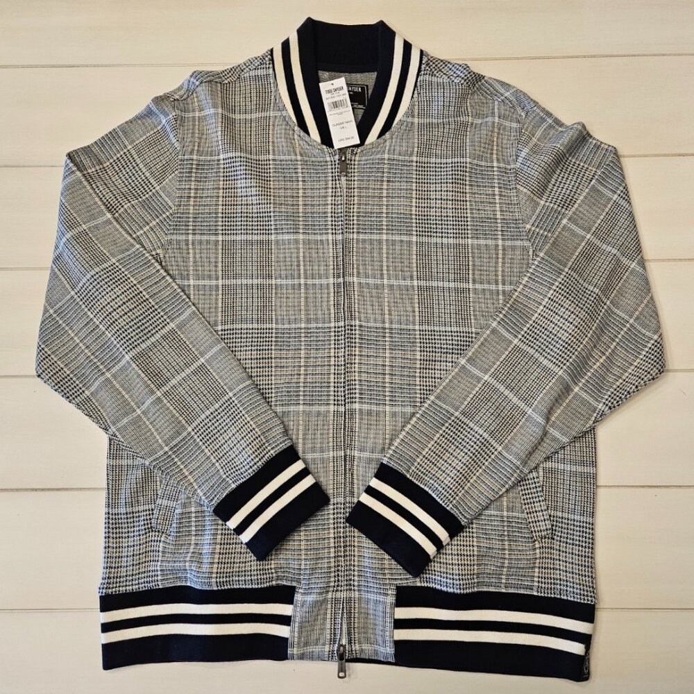 Todd Snyder Knit Glen Plaid Full-zip Bomber Jacket -- NWT -- Large